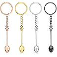 PEOVLVN Mini Spoon Keychain, 4 Pieces Mini Spoons Metal Little Spoon Small Spoons Mini Shovel Spoons Crown Teaspoon Pendant Key Ring Tiny Spoons for Filling Vials (4 Colors), 579808_1_1w6LA40ih