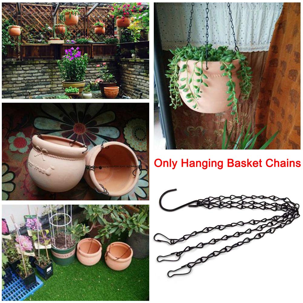 Plant Container Accessories Black Hanging Iron Basket Chains 5 Sets