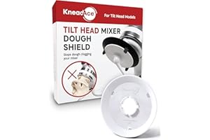 KneadAce Dough Hook Shield For Kitchen Aid - Prevents Your Dough from Climbing Up and Clogging Up Your Mixer – Mess Free Mixer Accessory Compatible With Most KitchenAid C Shape Dough Hooks (White)