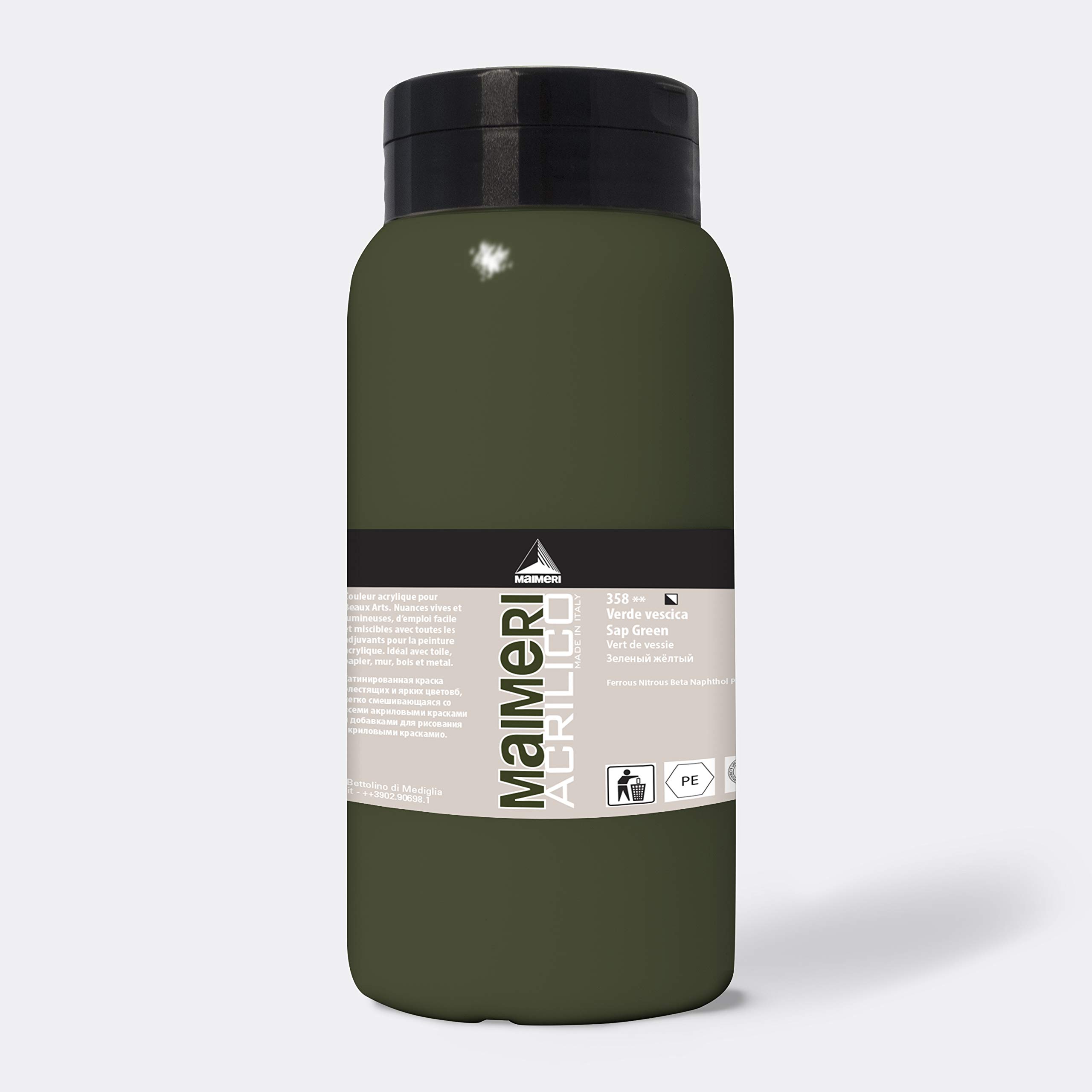 MAIMERI ACRILICO 1000ml Fine Artist's Acrylic Paint - Juice Green