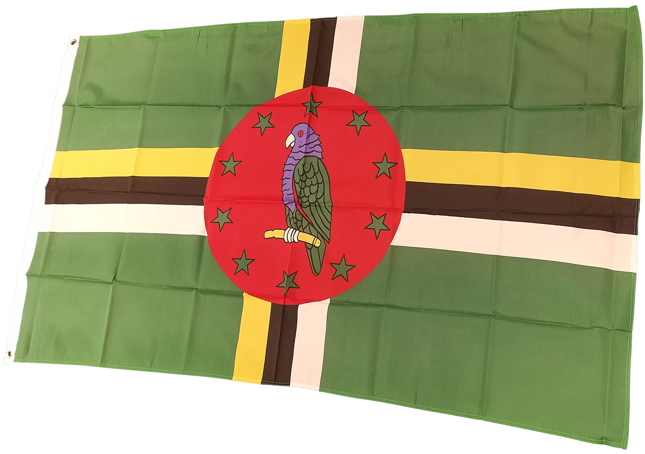 NWFlags Dominica Flag 5ft x 3ft 75d Premium Polyester Suitable For Flagpoles | Strong Polyester 5x3 foot material flag with Eyelets