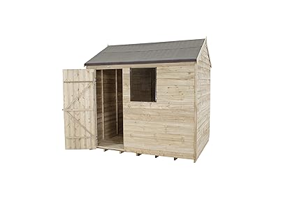 Forest Garden 8X6 Reverse Apex Overlap Garden Shed - Pressure Treated