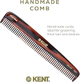 Kent Handmade Medium Coarse Toothed Dressing Hair Comb 19cm Cellulose Acetate view 3