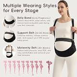 MomTend 5 in 1 Pregnancy Support Belt Beige XL Maternity Postpartum Belly Band view 6