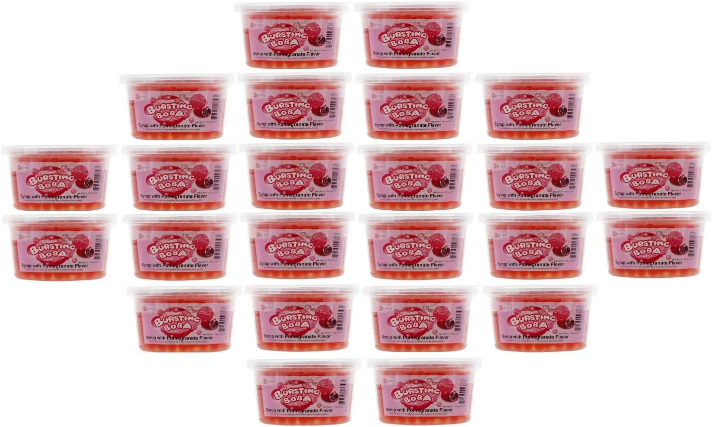 Bursting Popping Boba Variety Packs (Pomegranate, 24 Pack)
