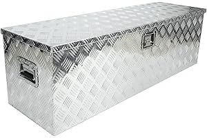 acylph 49"(L) x15(W) x 15"(H) Pickup Truck Trunk Bed Tool Box Trailer Storage Chrome Aluminum Lock Sliver Surface
