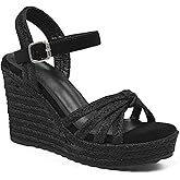 mikarka Sandals for Women 2026: Comfortable Wedge Platform Sandals Women - Braided Espadrilles for Women Ankle Strap Open Toe Wedges Heels Beach Sandals Summer Shoes