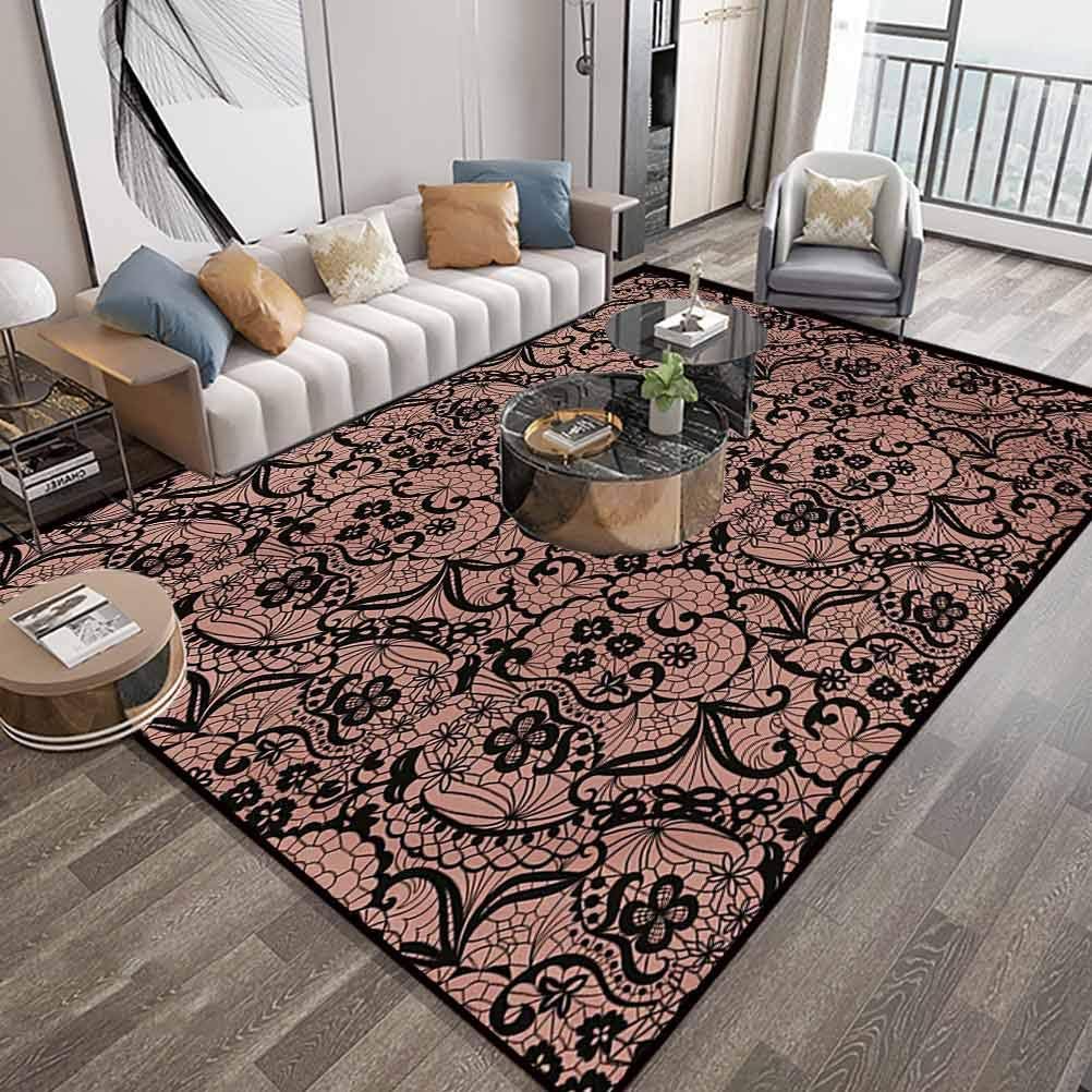 Alfombra de área gótica grande de 5 x 8 pies, flores de primavera