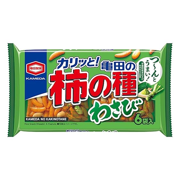 KAMEDA KAKINOTANE RICE CRACKERS WITH PEANUTS WASABI FLAVOR,...