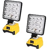 Cordless LED Work Light for Dewalt 20v Battery, Flashlight 20V for Dewalt Light, 48W 4800LM Portable Rechargeable Flood Light
