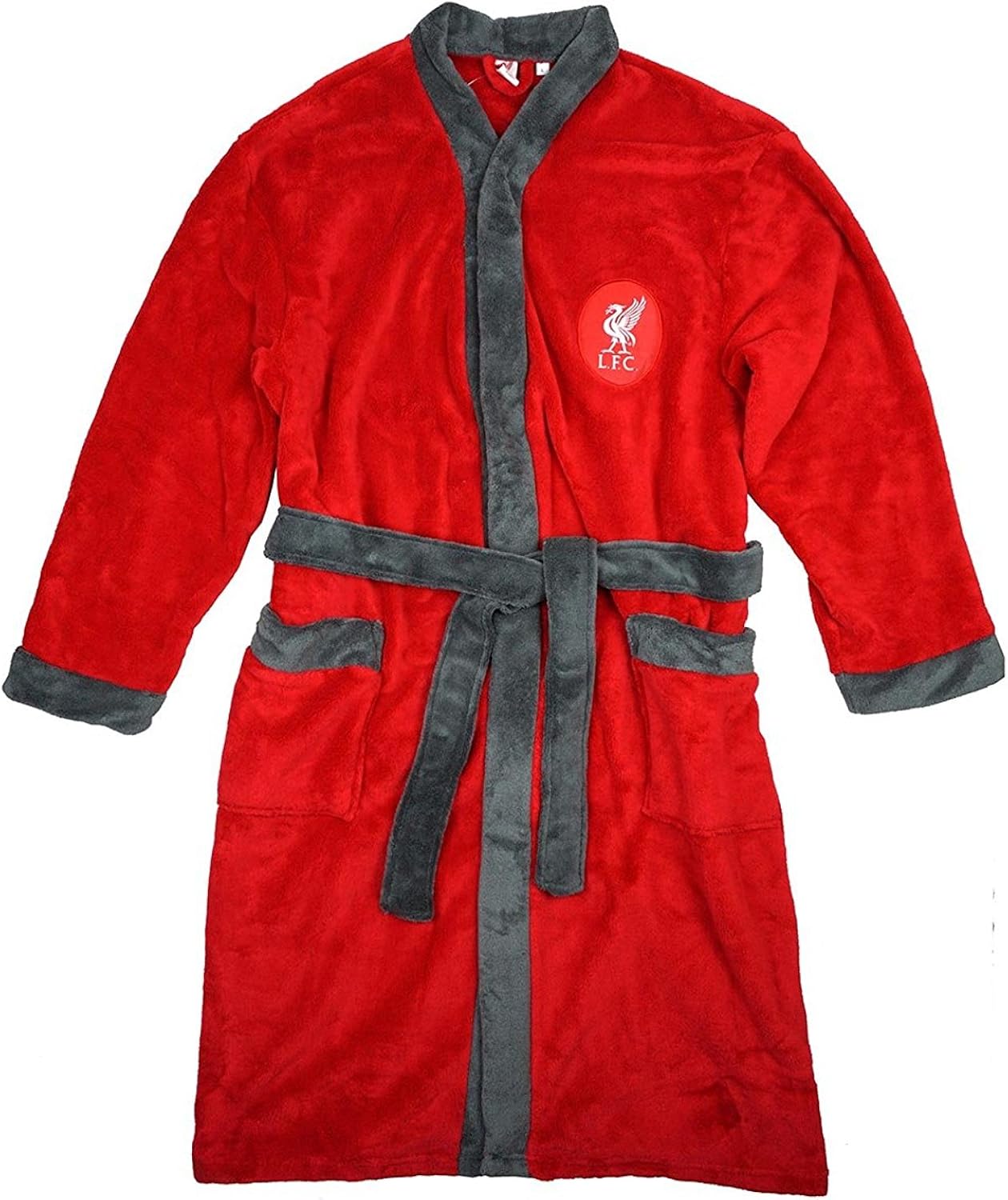 F4s Men S Liverpool Football Club Lfc Soft Fleece Dressing Gown Bath Robe S Xl S Dark Red Amazon Co Uk Clothing