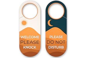 ASSURED SIGNS Do Not Disturb Door Hanger Sign/Welcome Please Knock - 2 Pack - Universal Fit - 9 x 3.5" - Perfect Do Not Disturb Signs for Bedroom, Hotel or Home Office for Privacy and Ensure People Do Not Enter