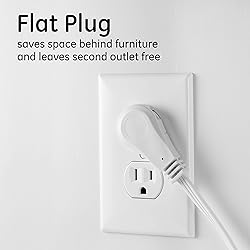 GE 3-Outlet Flat Extension Cord 8 Ft Grounded