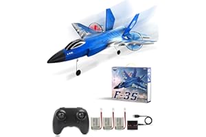 ANTSIR RC Airplane F-35 Remote Control Lightning II Jet Plane, 2.4Ghz Smart Gyro Easy to Fly for Kids Adults Beginners (Blue)