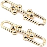 Jacob Bicerri Metal Shoe Buckle - 3.1 Inch (80mm) - 2 Pcs - Gold Metal Shoe Buckle Shoelace Clips Metal Hinged Equestrian Buckles For Craft & Sewing Project BG1602