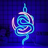 Ebdobgbs Snake Moon Neon Sign Led Neon Lights Neon Signs for Wall Decor Light Up Sign for Birthday Party Club Gift