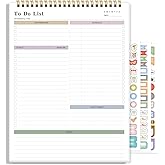 To Do List Notepad Undated, Daily To Do List Notebook (8.5"x 11") Spiral Daily Task Hourly Schedule Planning Pad with Checklist Suitable for Office, Home and School 104 Pages