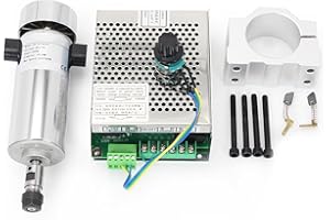 800W Spindle Motor Kit, RATTMMOTOR 0.8KW 110V CNC Air Cooled Spindle Motor 52mm ER16 20000RPM+Mach3 Speed Controller Governor with Power Supply AC110V-220V+Spindle Mount Clamp for CNC Router Machine