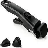 Removable Handle, Detachable Pot Handles with 2 PCS Silicone Oven Mitts Heat Resistant, Universal Pan Handle, Replacement Handles for Pots and Pans, Fits All Cookware-Black