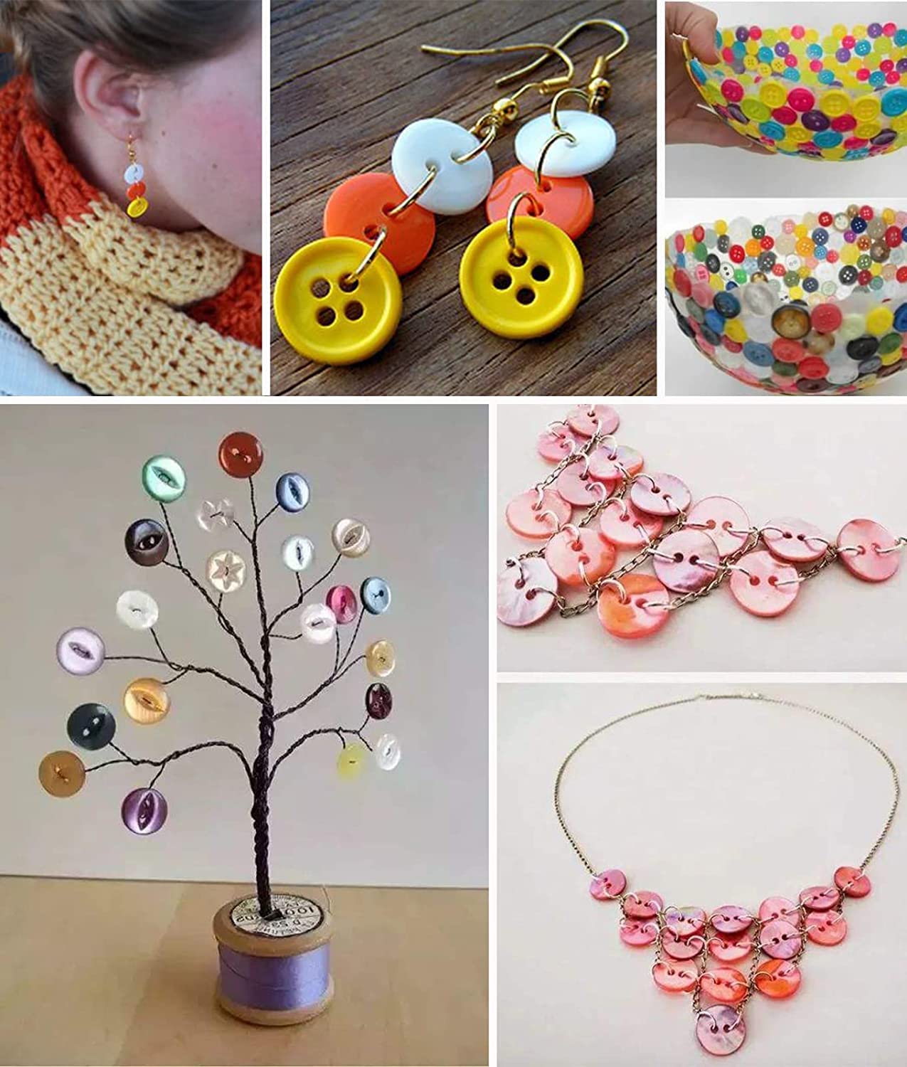 Greentime 250-300 Pcs Buttons for Crafts Assorted Size for Christmas Party Decorations Sewing DIY Crafts Decoration-Red