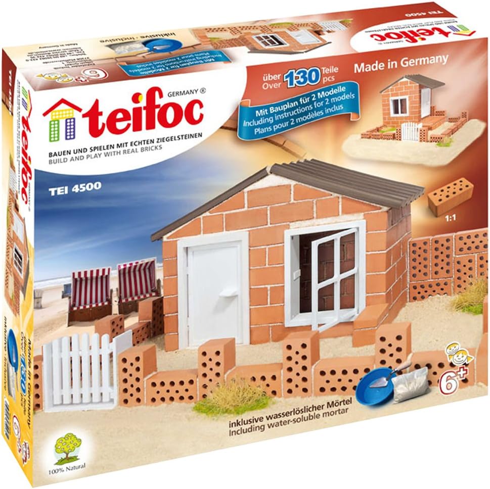 Teifoc 2042822 4500 - Beach House - Build with real Bricks & Cement, Multicolor