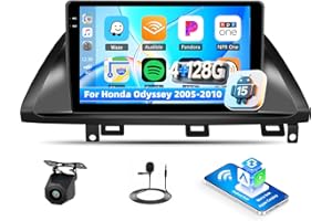 [4+128GB] Android 15 Car Stereo for Honda Odyssey 2005-2010 with Wireless CarPlay Android Auto,10.1" Touch Screen Car Radio w