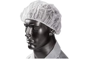 KHANDEKAR (WITH DEVICE OF K) Khandekar Pack of 100 Latex Free Lightweight Disposable Bouffant Mob Caps - Elastic Spun-Bonded Non-Woven Protective Head Cover Hair Net for Food Service, Medical Use, Nurses, Lab - 18 inch, White