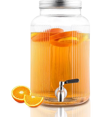 2 Distributeurs De Boissons En Verre 4L Avec Support Métal - Robinet Inox - Pour Fêtes Et Événements