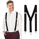 Suspenders for Men,Black Suspenders,Mens Suspenders for Jeans Tuxedo Suit Pants