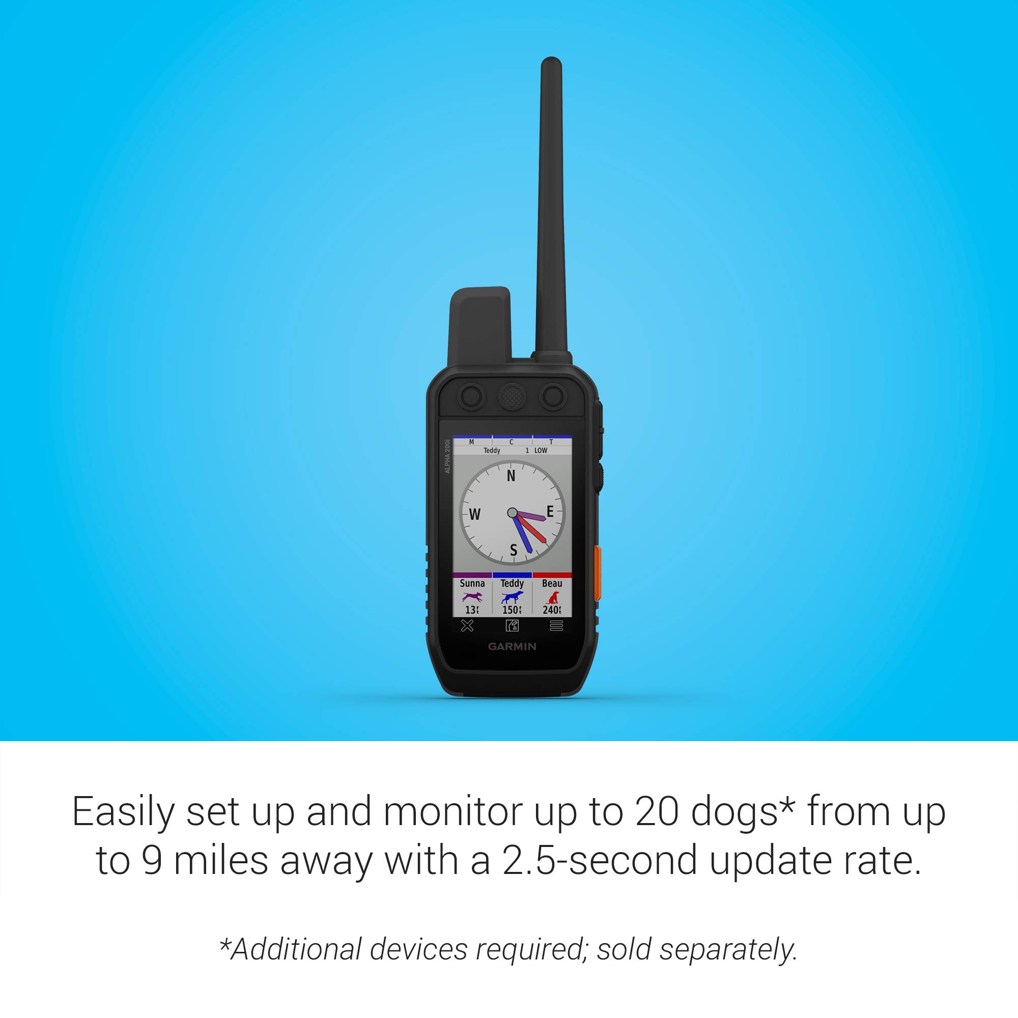Garmin Alpha 200i Dog Tracking Handheld, Utilizes inReach Technology, Sunlight-readable 3.6