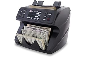 DETECK DETECK DT500 Money Counter Machine Mixed Denomination, Multi Currency Business Grade Bill Counter Machine, 1CIS/UV/MG Counterfeit Detection, Currency Counter, Value Count & Print