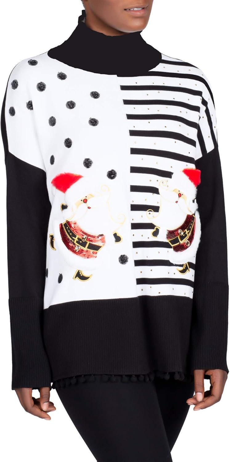 Berek Christmas Sweater Plus Size 1X 2X 3X Swinging Santa's, Long Christmas Sweater Plus Size