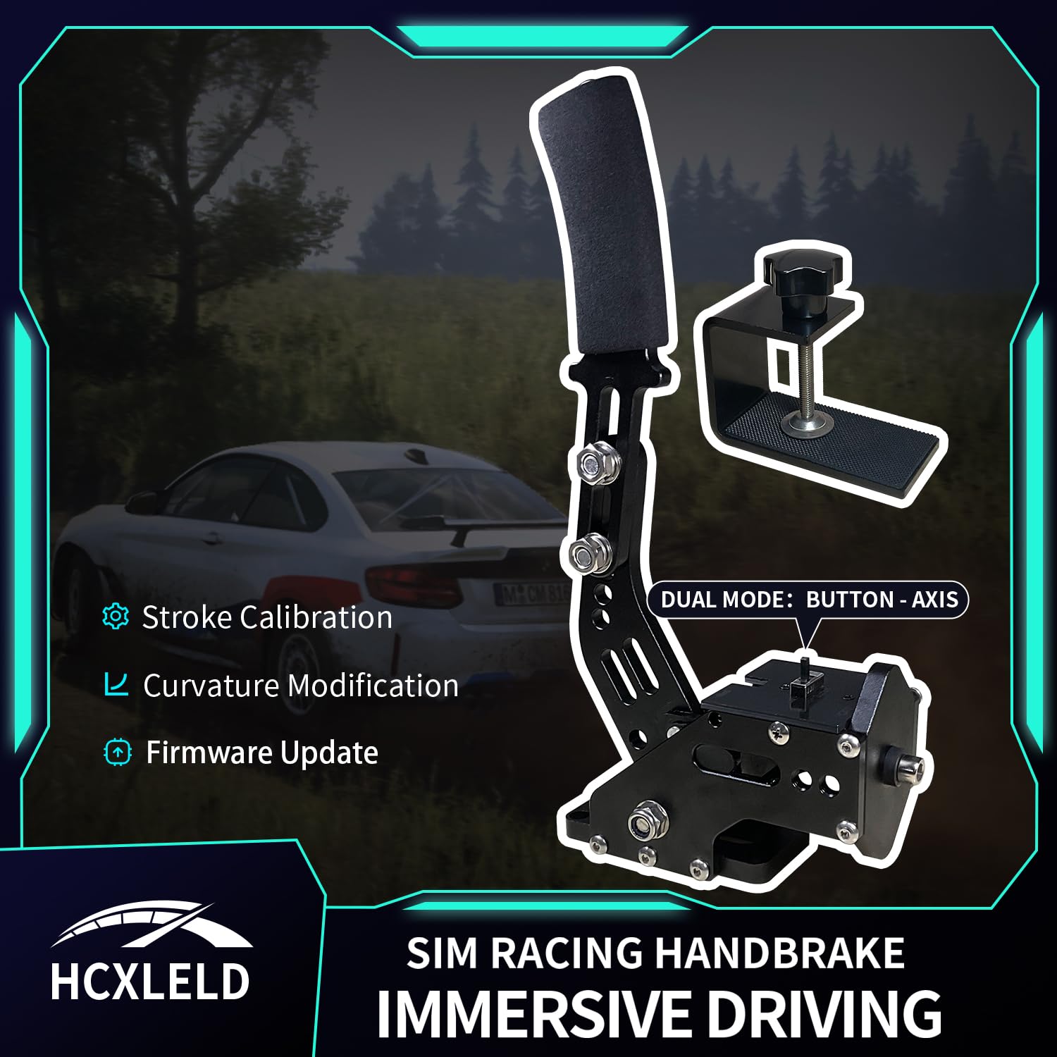 HCXLELD Sim Racing Handbrake, G29 G923 T300 Racing Wheel Compatible with PS4/PS5, G920 G923 TX Racing Wheel Compatible with XBOX Series X/S, XBOX One, and included table clamp