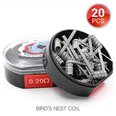 [Größere Spulen]20 Stück BIRD’S NEST Vorkompilierte Draht by Vapethink,Pre-built Coil Heating Wire, AWG(24GAx3) + (26GA+32GA)