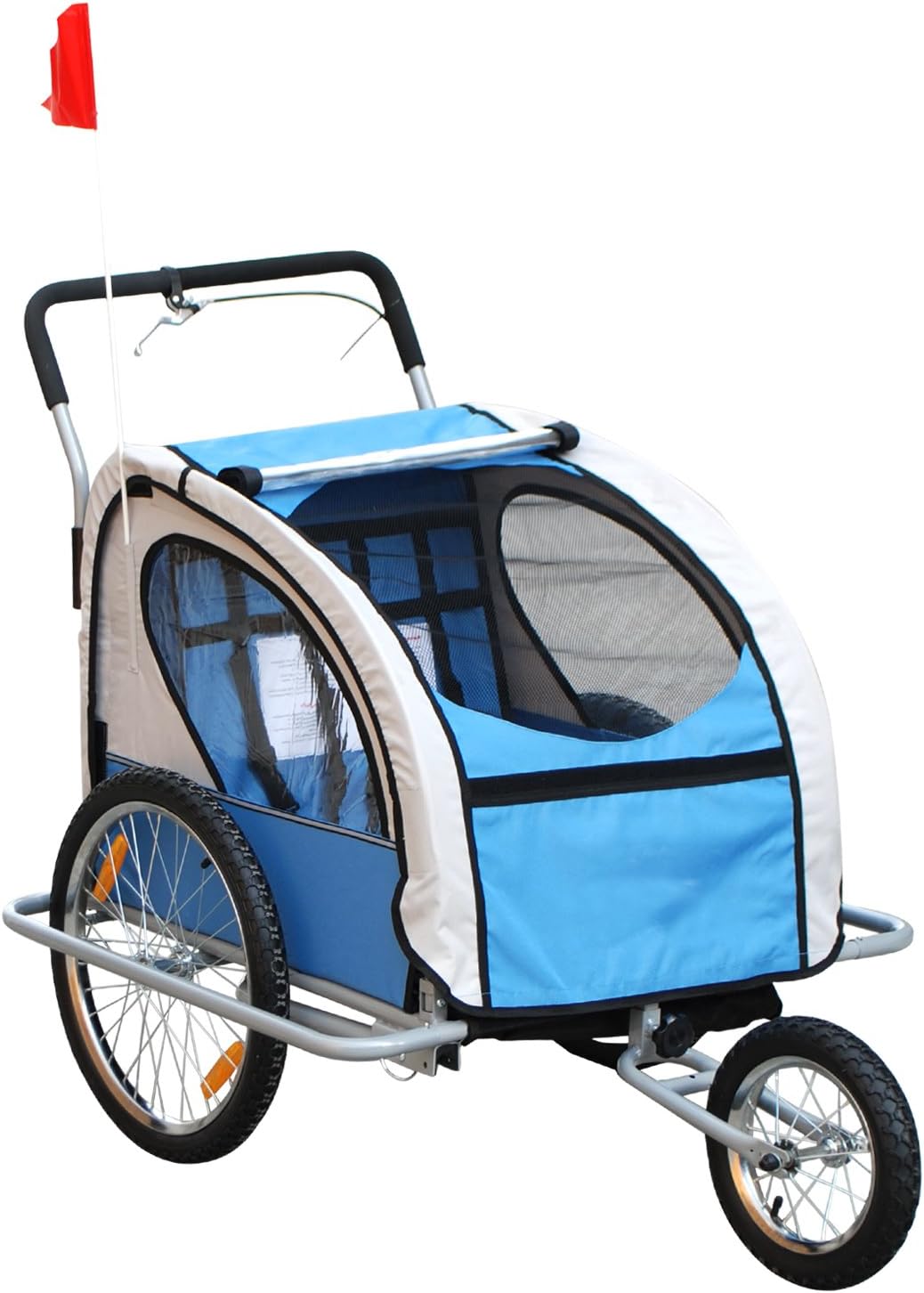 Tenive 2 in 1 Double Child Bicycle Trailer Jogger Baby Stroller