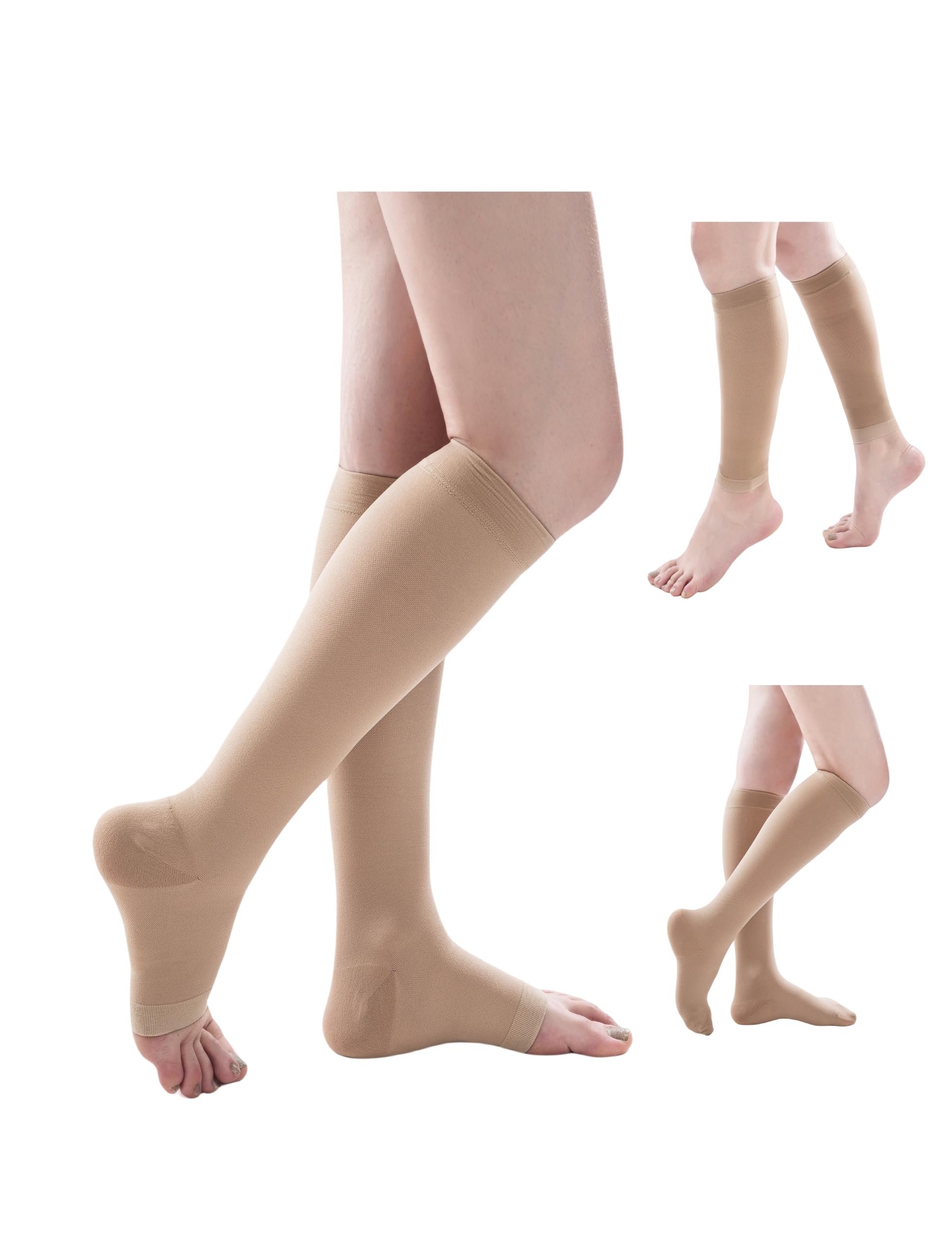 Photo 1 of ZCLIKE Medical Compression socks Open Toe 20-30mmHg,Unisex, Superior Support for Varicose Veins, Edema, DVT.Nurses, Marathon Runners, Prolonged Standing, Sedentary & Active Lifestyles