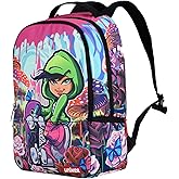 UNIKER Laptop Backpack,Graffiti Middle School Backpack for Girls,Water Resistant Travel Backpack for Women,Designer Laptop Backpack for 15.6 Inch Laptop,Skateboard Girl