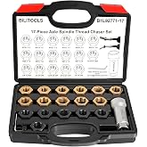 BILITOOLS 17-Piece Axle Nut Spindle Thread Chaser Set | 17 Metric and SAE Thread Chasers Cover M16-M24 and 11/16-7/8 Sizes for Axle Spindles, Wheel Studs and Suspension Threads