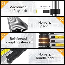 ZenAscend 10.5ft Telescoping Ladder, Multi-Purpose