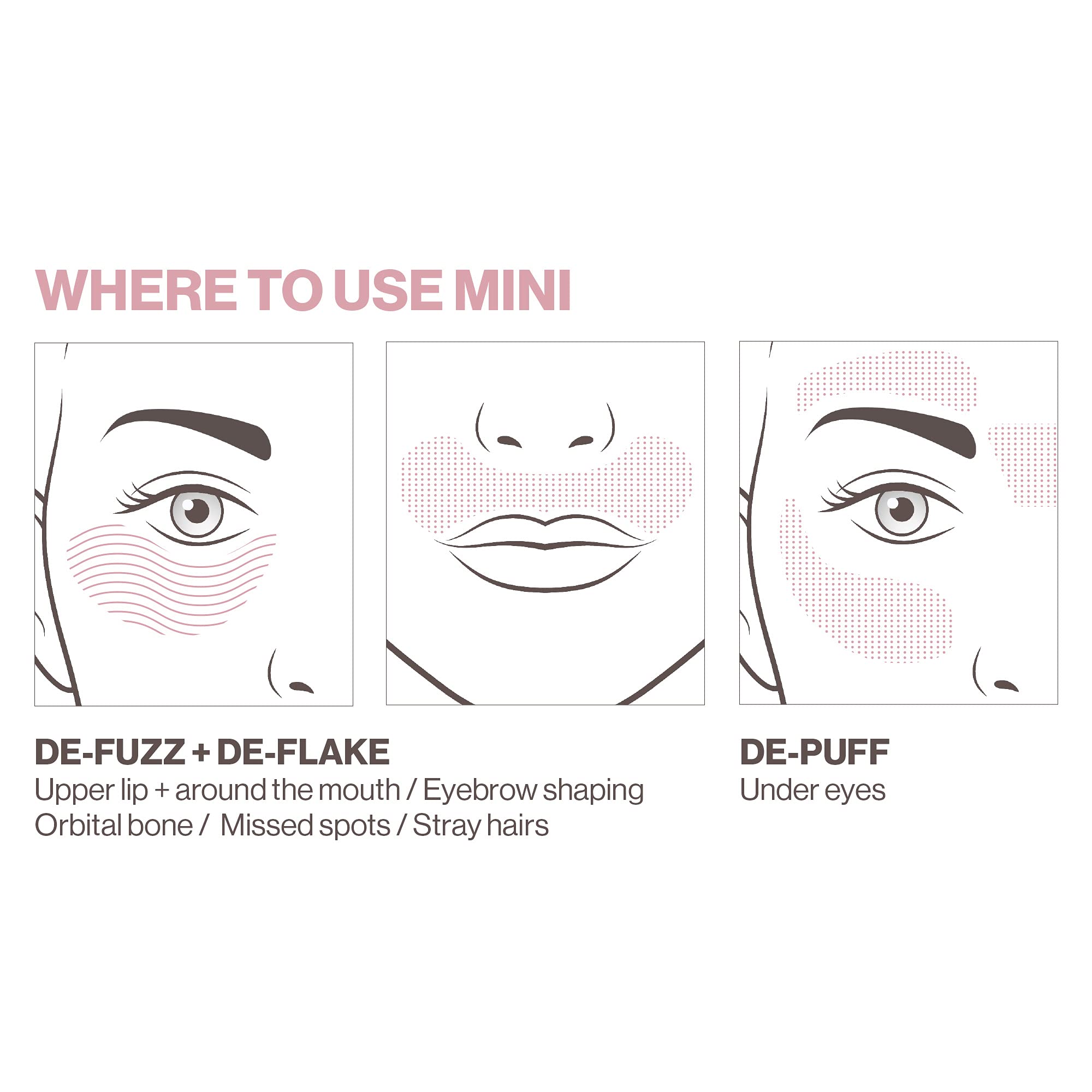 DERMAFLASH Mini Dermaplaning Tool for Precision Peach Fuzz Removal, Blush