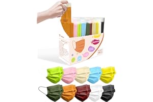 TeNice Masks Disposable 100 Pack, Colorful Face Mask for Adults, Individually Wrapped 4 Ply, ASTM Level 3 HSA FSA Eligible