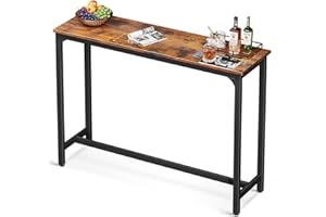 ODK 55 Inch Bar Table, Bar Height Pub Table, Counter Height Bar Table, Rectangular High Top Kitchen & Dining Counter Tables with Sturdy Legs & Easy-to-Clean Top, Indoor use, Rustic Brown