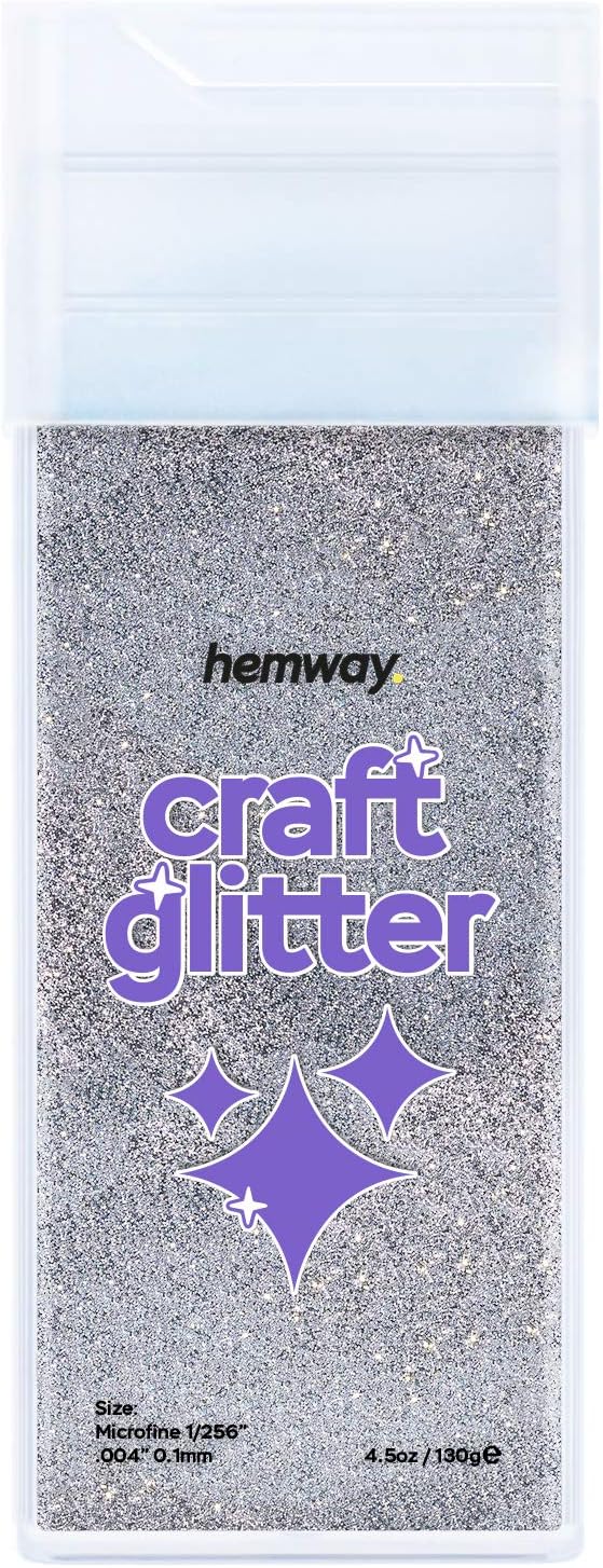 Hemway Glitter Shaker Silver 110g Microfine, Craft Glitter Shaker for Resin & Epoxy Crafts, Christmas Art Supplies, Nail - Image 3