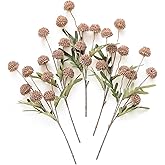 Floroom 5pcs Light Taupe Faux Silk Mums Artificial Flowers, Bulk Fake Small Mini Chrysanthemums with Stems for DIY Wedding Centerpieces Floral Arrangements Vase Fillers Home Decorations
