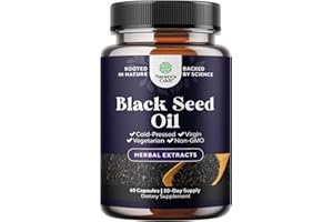 NATURES CRAFT Vegan Black Seed Oil Capsules - Cold Pressed Nigella Sativa Black Cumin Seed Oil Capsules with Omega 3 6 9 Antioxidants and Thymoquinone for Hair Growth Immune Support Joint Health and Digestion