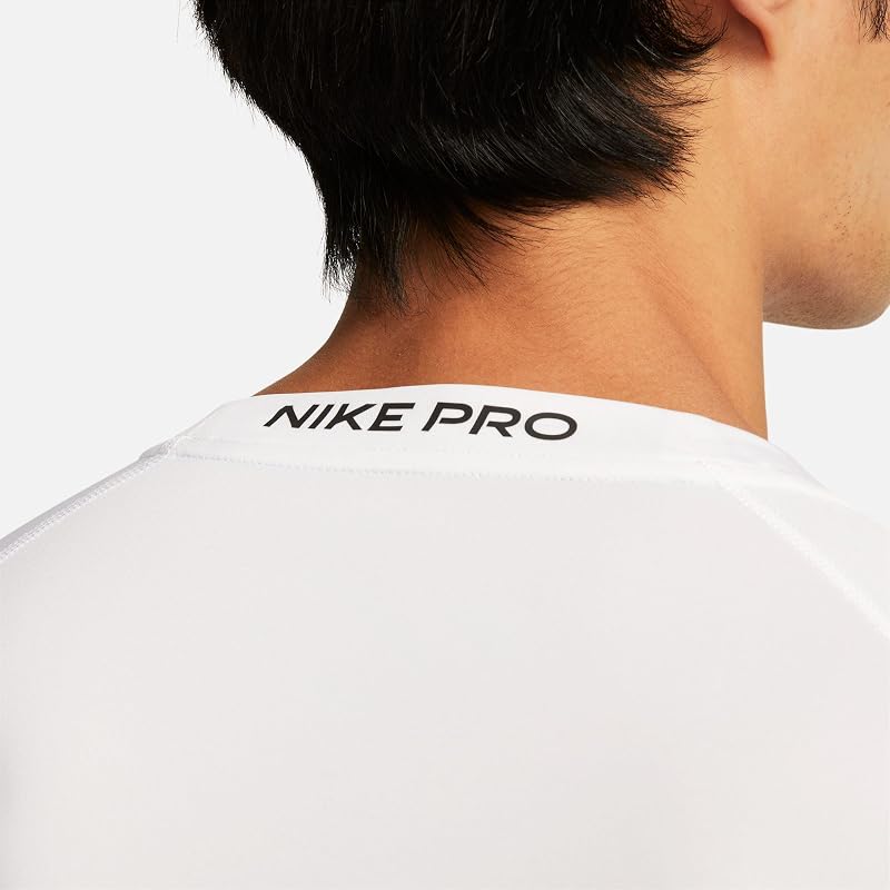 Men's Shirt M NP DF Tight Top SS, White/Black, FB7932-100, XL — photo 5 sur 6