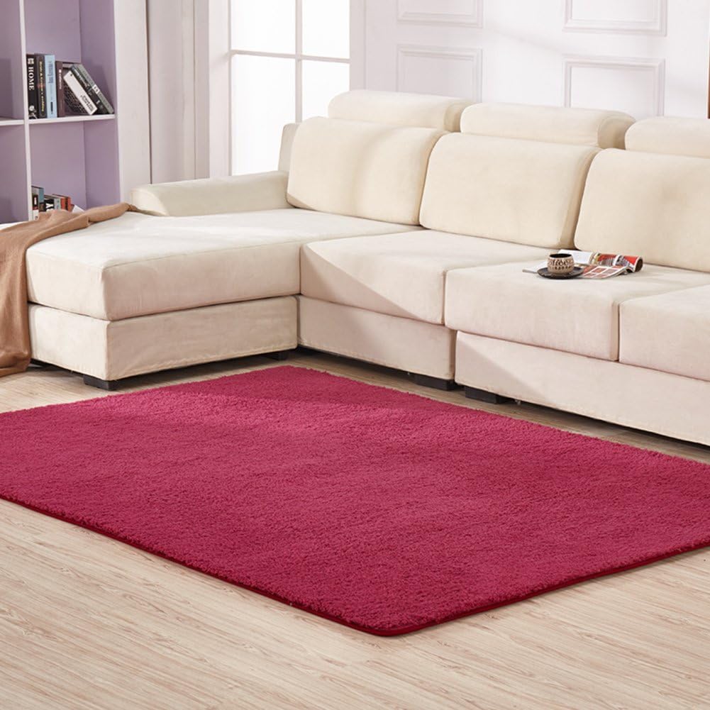NRQU Simple thickened plush carpet Bedroom Living room Tea table blanket Wall-to-wall Bedside blanket Rectangular sofa carpet mat-I 200x250cm(79x98inch)