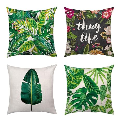 Buy Shenermay Modern Tropical Leaves Throw Pillow Cover Green Palm
