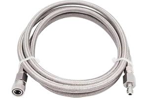 VAVOGER PCP Paintball Air Filling Hose Whip Extension Stainless Steel HPA Air Line,Co2 Hose (stainless steel 36in)