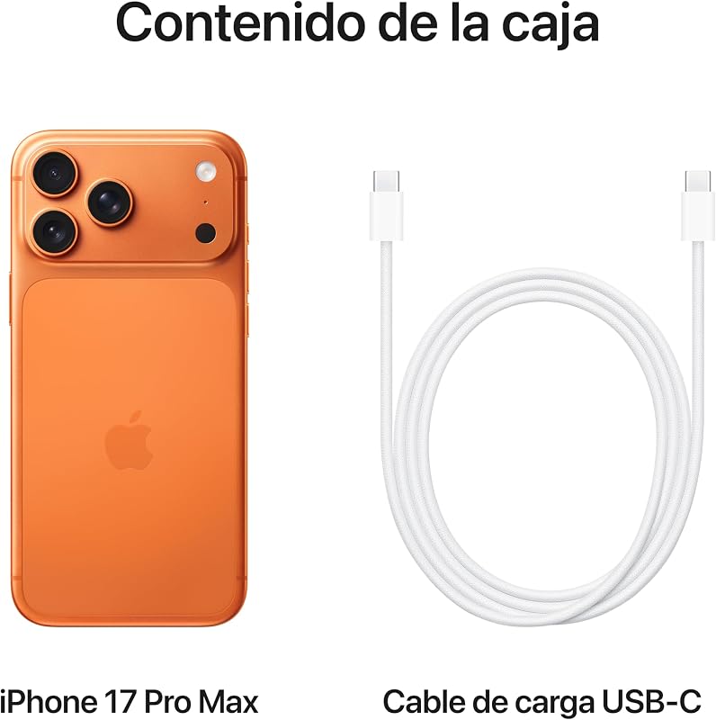 iPhone 17 Pro MAX 256 GB: Ecrã de 6,9 polegadas com Promoção, Chip A19 Pro, Maior Autonomia de Bateria num iPhone, Sistema de Câmara Pro Fusion, Câmara Frontal Central Stage; Laranja Cósmica